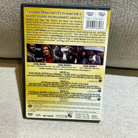 Lethal Weapon Triple Feature Dvd Directors Cut - Picture 4 of 7